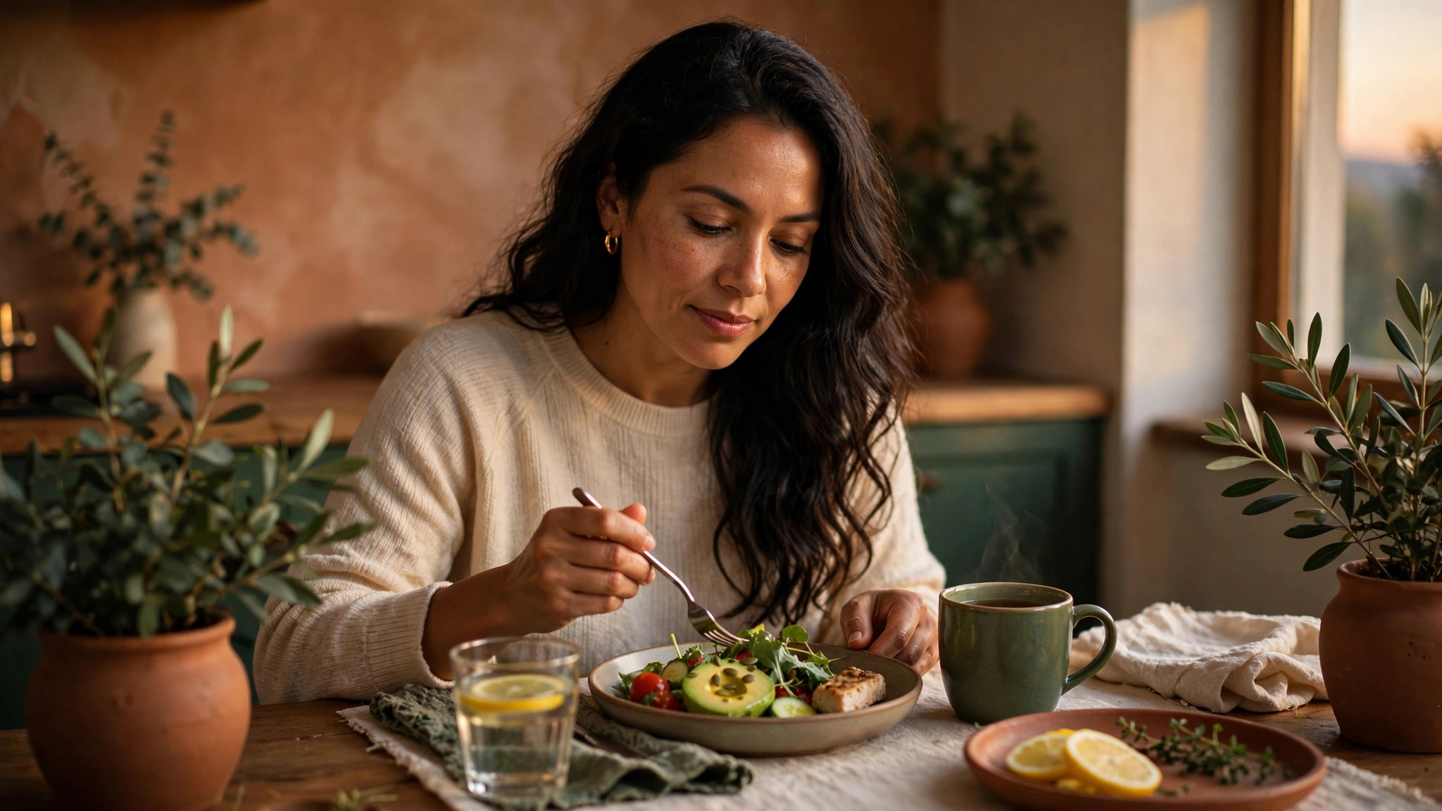 fibromyalgia and acid reflux small early evening meal at a kitchen table