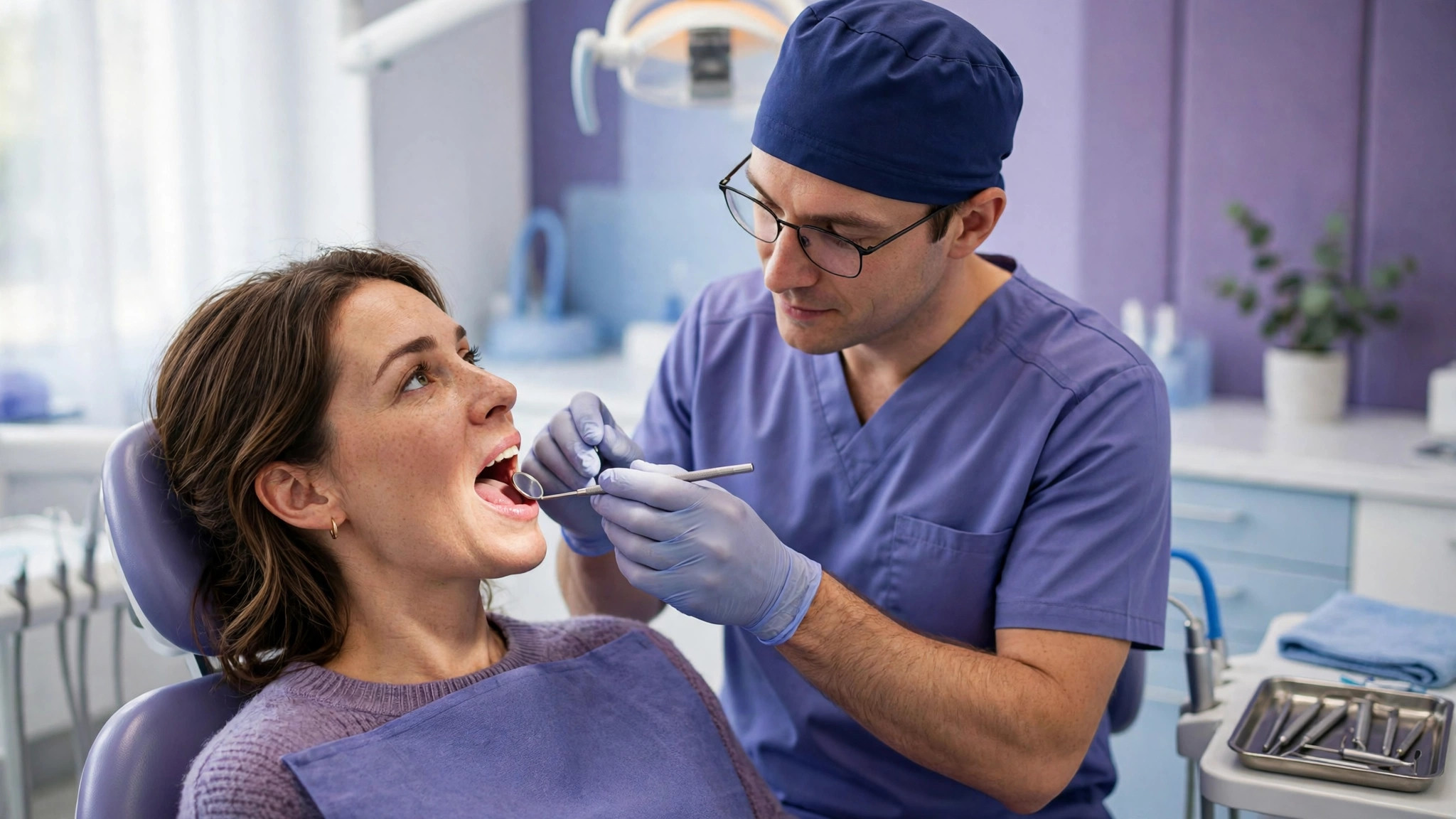 fibromyalgia and burning mouth dental check at a clinic