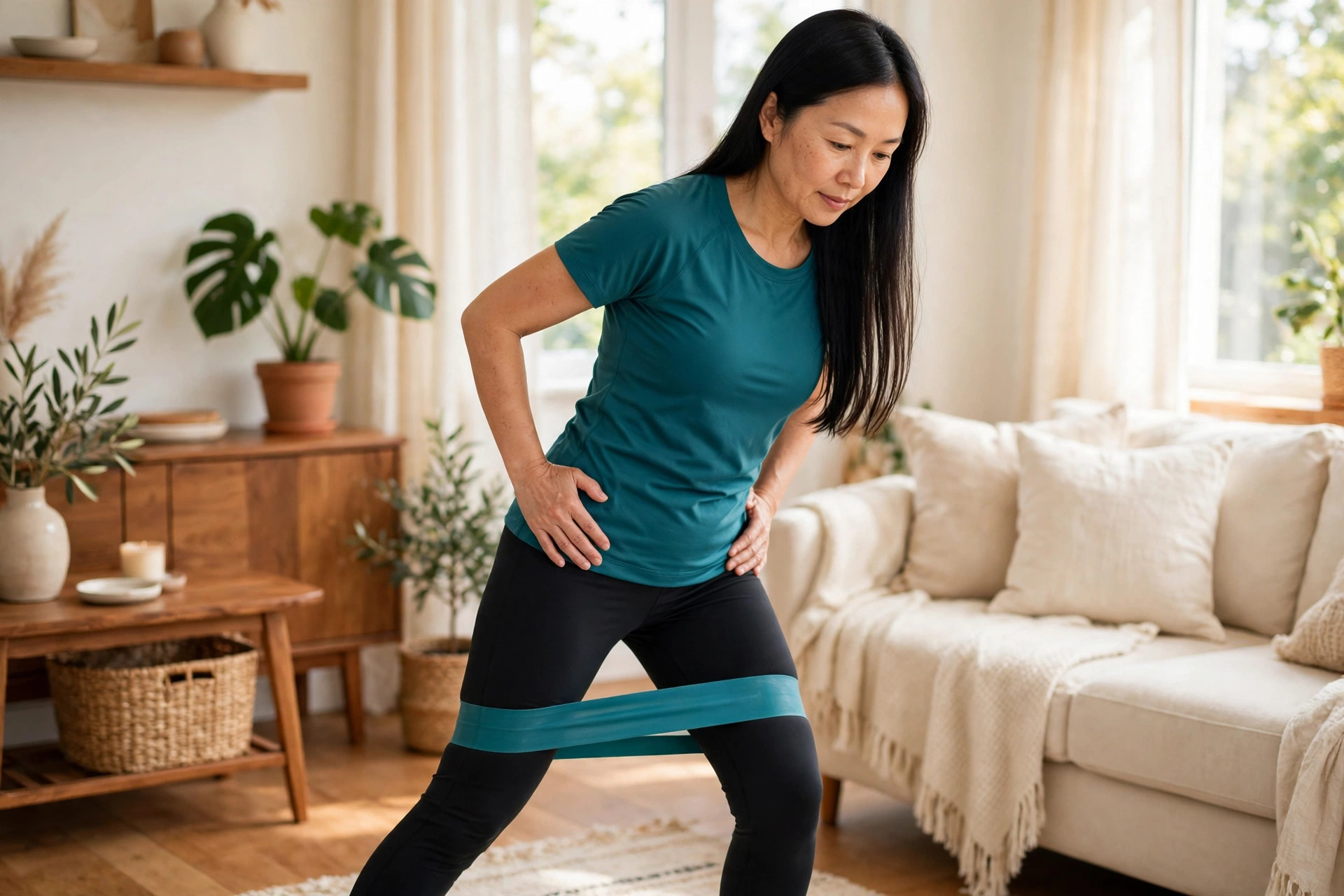 fibromyalgia and bursitis gentle hip strengthening exercise with a resistance band