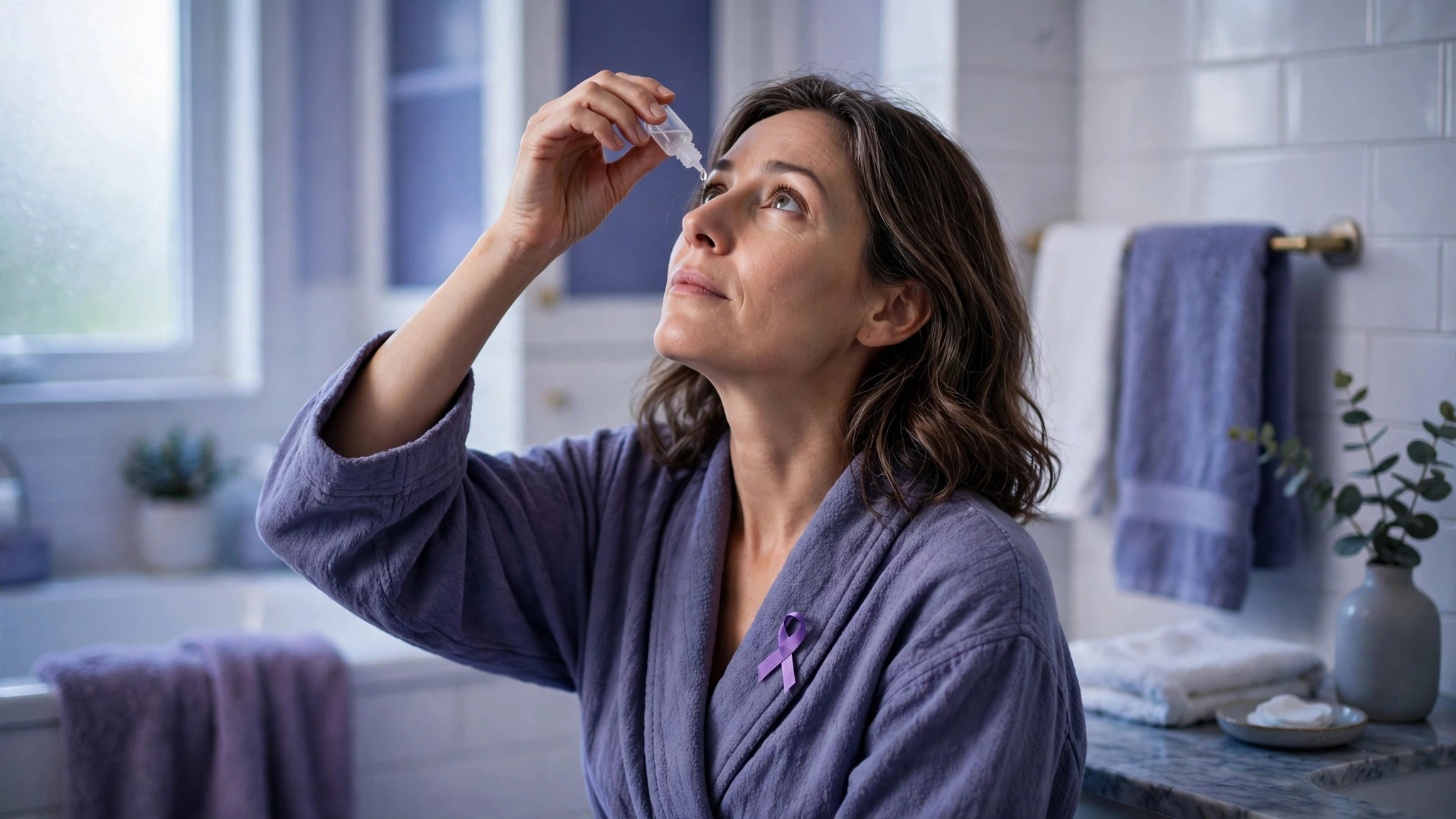 fibromyalgia and dry eyes using lubricating eye drops at home