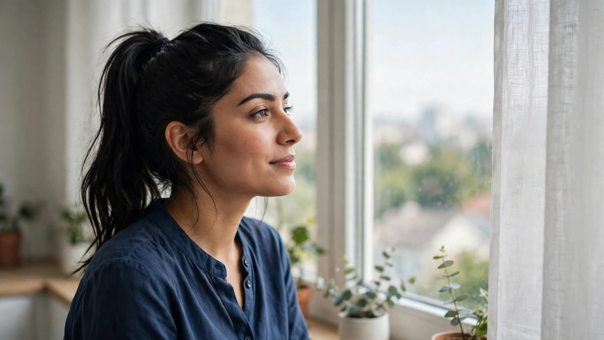 fibromyalgia and eye strain resting eyes looking into the distance at a window