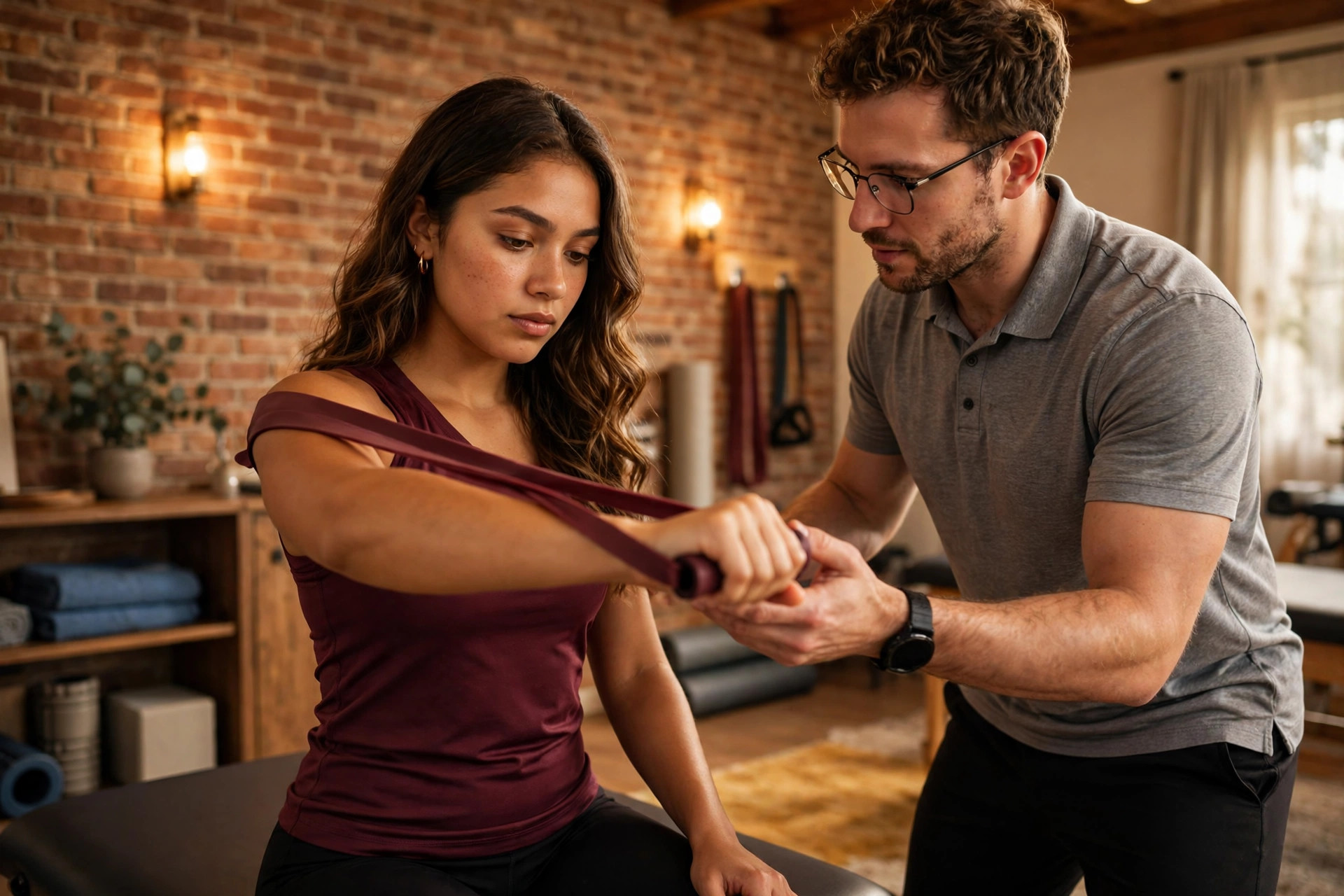fibromyalgia and hypermobility controlled resistance band strengthening exercise