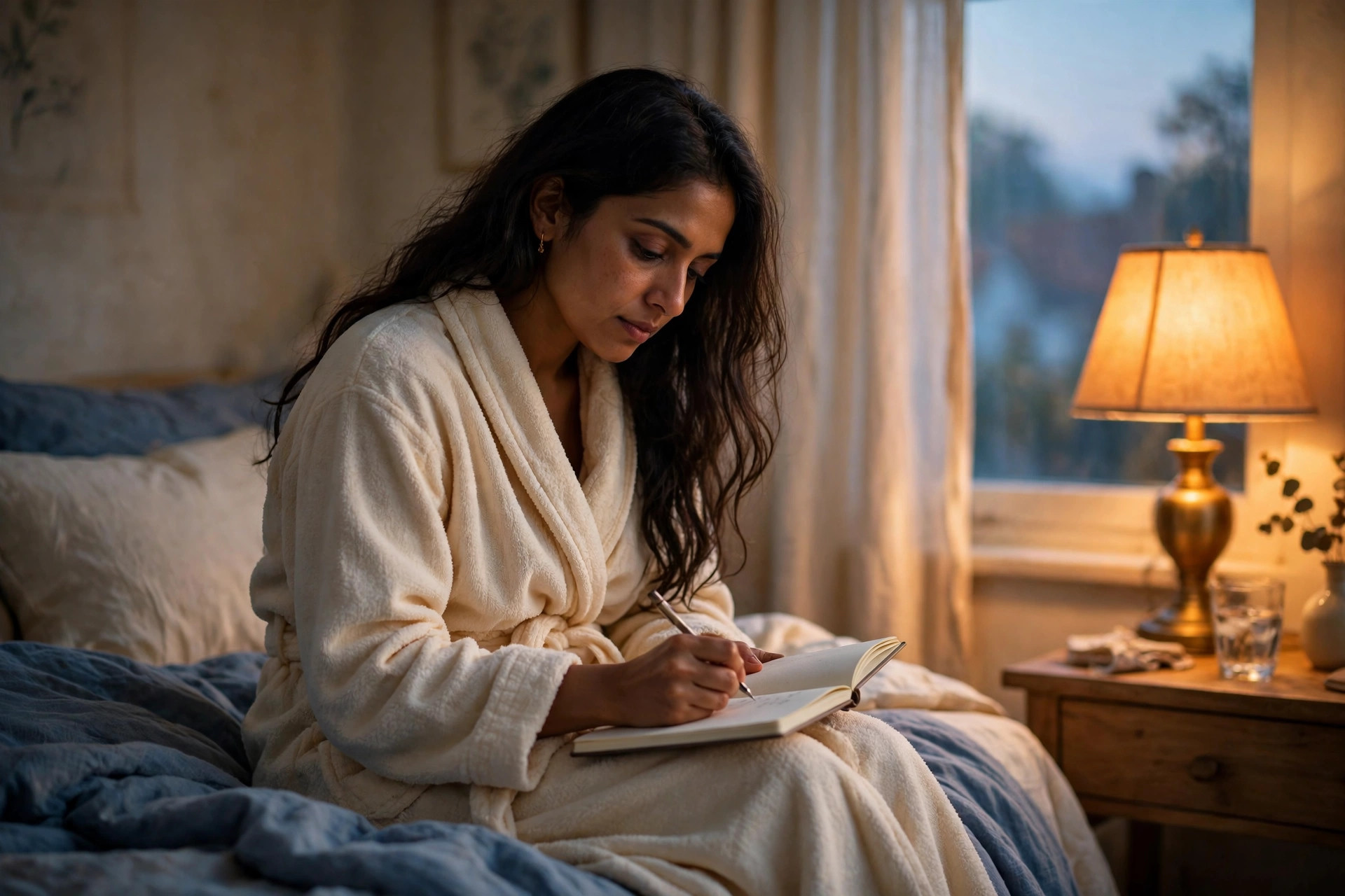 fibromyalgia and nightmares writing a dream diary by lamplight at dawn