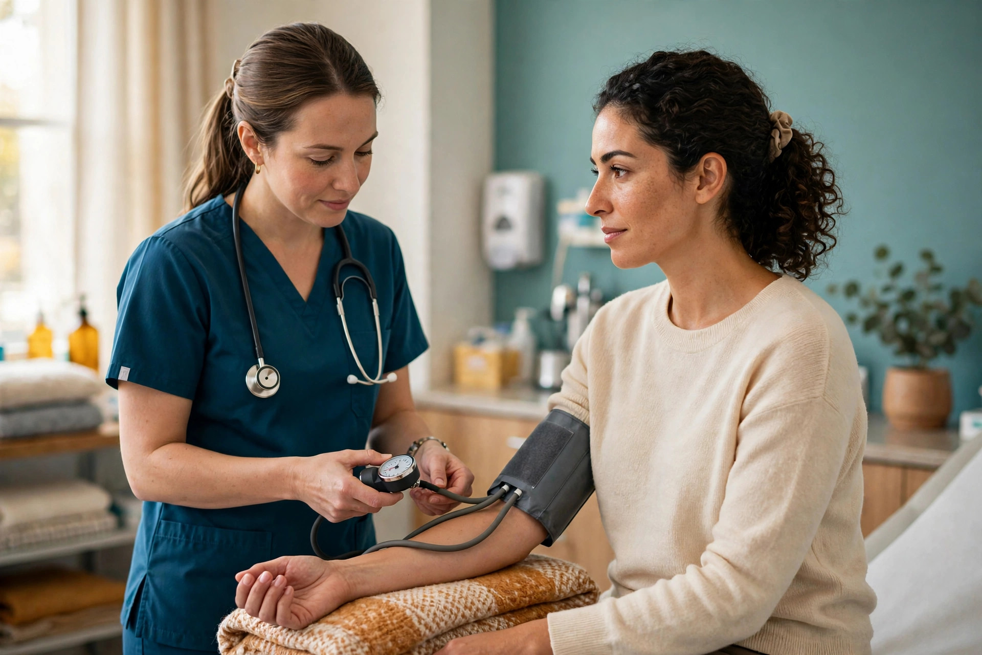 fibromyalgia and pots lying and standing blood pressure test at a clinic
