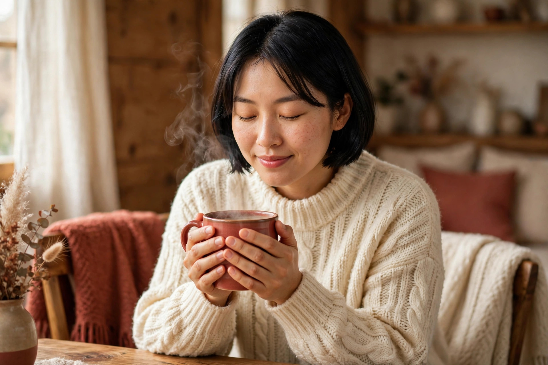 fibromyalgia and raynaud's warming hands around a hot mug