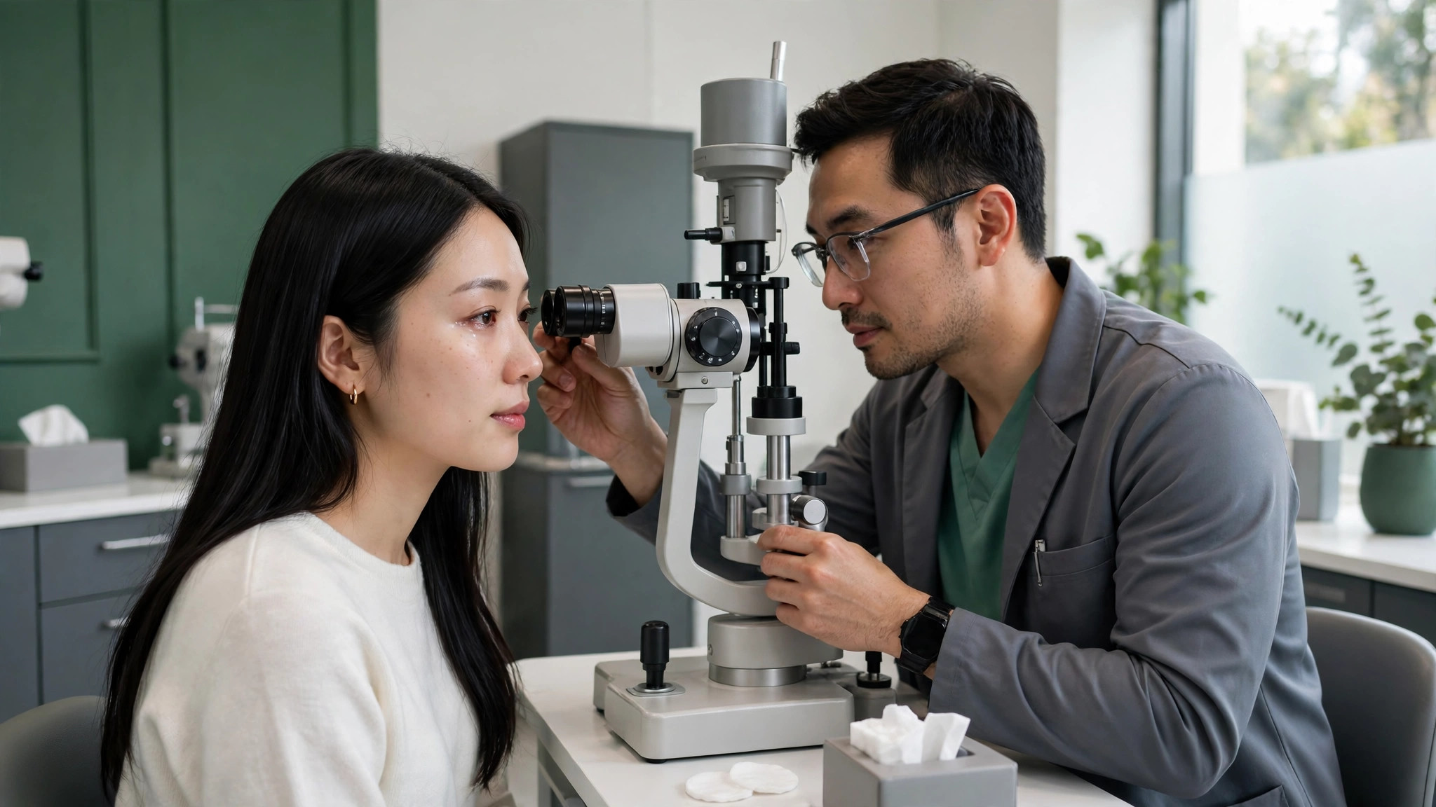 fibromyalgia and watery eyes eye examination at a clinic